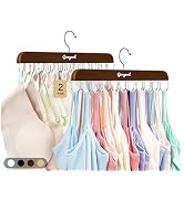 Gomyrod Bra Hanger for Closet, 2 Pack Tank Top Hangers w/20 Hooks Holds 40 Bras, Capacity Foldabl...