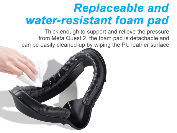 Replaceable and water-resistant foam pad oculus quest 2 face pad replacement