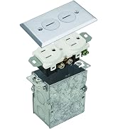 Morris 84003 Residential Floor Box, Screw Lid, Nickel Plated Brass, White Receptacle, 1-Pack