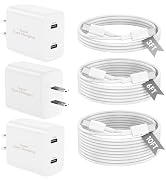 45W 3Pack White Super Fast Charger USB C Dual Port Charger Type C Fast Charging Block with 60W [3...