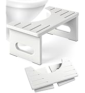 Foldable Toilet Stool, 7.5 Inches Bamboo Toilet Stool Squat for Adults, Collapsible Poop Stool fo...