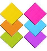 Resinta 120 Pieces Cocktail Napkin Neon Napkins Beverage Luncheon Paper Napkins 2 Ply for Party F...