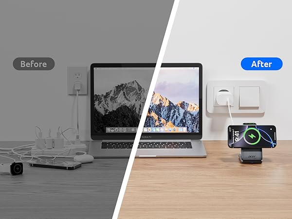 Acer 3 in 1 Charging Station Charger Stand, Qi2 Wireless Charger Station for iPhone