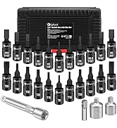 Lytool Torx and HEX Bit Socket Set, 25 PCS 1/4" Allen Key Star Socket, 1/2" & 3/8" Socket Drive A...