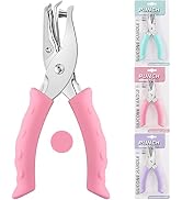 NEBURORA Hole Punch, Pink Single Hole Puncher Metal with Soft-Handled for DIY Craft Tags Clothing...