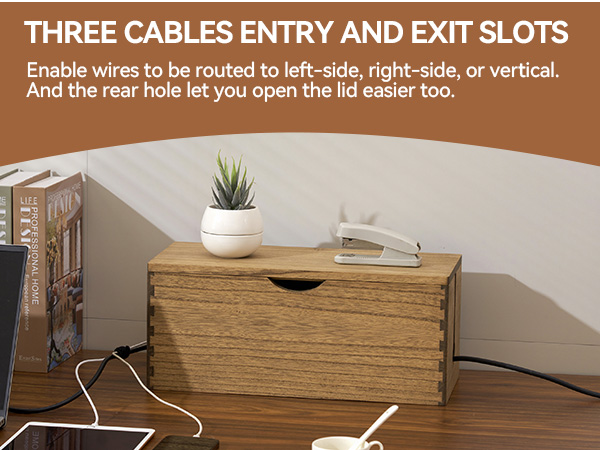 wood cord storage box