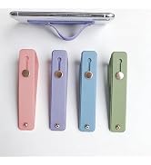 Quaelystic Phone Grip Holder, 4 Pack Cell Phone Grip Strap Telescopic Finger Strap Stand Universa...