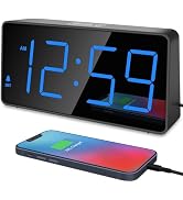 Peakeep Digital Alarm Clock for Bedroom Bedside, Loud Alarm Clock for Heavy Sleepers, Large Big L...