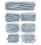 400pcs Hardware Nails Assortment Kit, Picture Hanging Nails, Galvanized Nails, Small Nails for Ha...