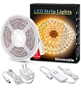MYPLUS Under Cabinet Led Lighting, 16.4ft LED Strip Lights Kit with Dimmer Control for Kitchen, C...