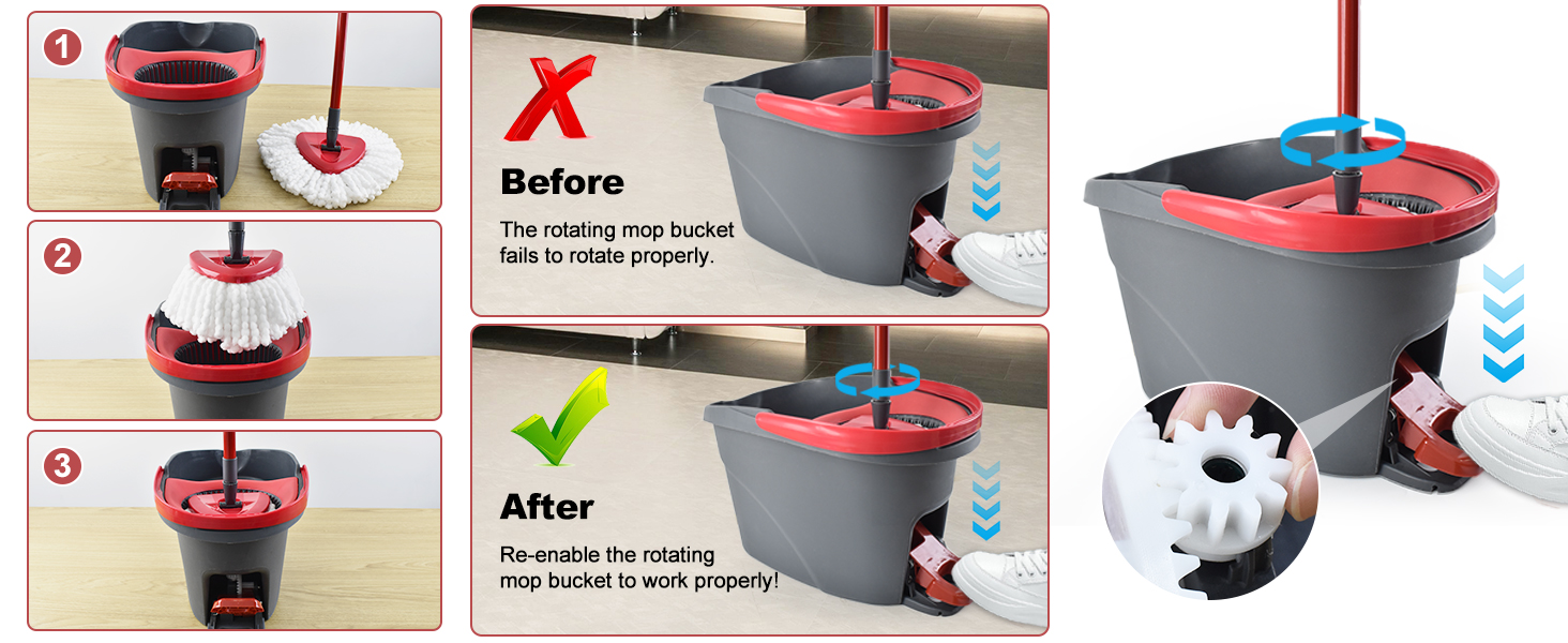 Pedal Bearing Replacement for Ocedar Easywring/RinseClean Spin Mop Bucket