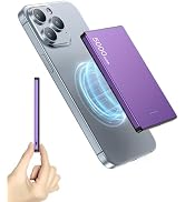ZBF Wireless Portable Charger, 5000mAh Slim Magnetic Power Bank Phone Charger, Mag-Safe Battery P...