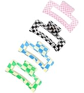 ACO-UINT Large Hair Claw Clips 4 Pack - Grid Pattern Strong Hold Hair Clips for Thick Hair Women ...