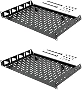 Tecmojo 1U Rack Shelf,19 inch Rack Shelf 12 inch Depth,Rack Mount Shelf with Anti-Slip Stops,Serv...