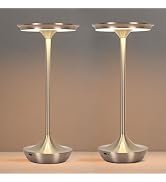 Cordless Table Lamp Set of 2,Portable Rechargeable 6000mAh Outdoor LED Table Lamps,3 Color Steple...
