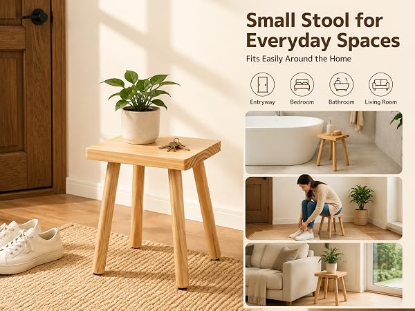 solid wooden step stool