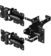 TRIPLE DEER Heavy Duty Self-Closing Gate Hinge and Self-Locking Latch Hardware Kit, Stainless Ste...