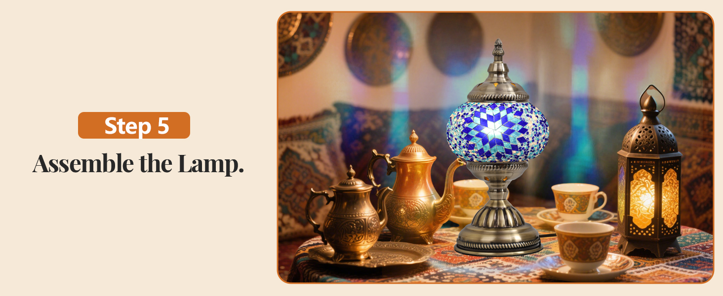 DIY Moroccan Stained Glass Turkish Mosaic table Lamp making Kit Adults Living Room Bedroom