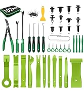 GOOACC 102Pcs Trim Removal Tool, Auto Push Pin Nylon Bumper Retainer Clip Set Fastener Terminal R...