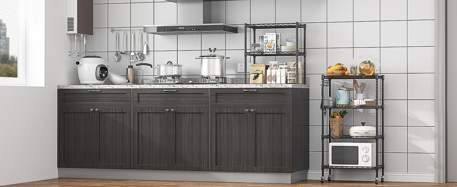 wire shelving rack with wheels
