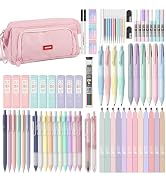 Nicpro 78 PCS Aesthetic School Supplies with Cute Pen Case, 12 Pastel Highlighters, 12 Color & Bl...