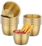 Offiper 304(18/8) Stainless Steel Dipping Cups, 2oz (60ml) Set of 12 Mini Metal Sauce Ramekins, R...
