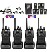 TIDRADIO TD-V2 Walkie Talkies for Adults with Earpiece and 8 Battery 2 Way Radios Walkie Talkies ...