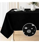 smiry Rectangle Linen Tablecloth, Waterproof Spillproof Anti-Wrinkle Burlap Table Cloth, Washable...
