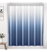 Arotive Shower Curtain for Bathroom, Blue and White Ombre Fabric Shower Curtain Sets with 12 Hook...