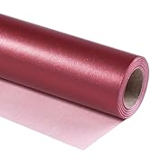 RUSPEPA Burgundy Matte Wrapping Paper, Mini Roll, Wine Red Solid Color Pearly-luster Paper Perfec...
