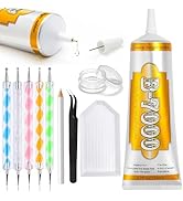 110 ML B7000 Rhinestones Glue for Crafts, 3.7 fl oz B7000 Jewelry Glue with 5 Dotting Pen Tool, W...