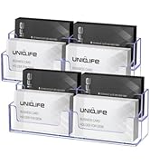 Uniclife 2 Pack Acrylic Business Card Holder for Desk 2 Tiers 4 Slots Clear Business Card Display...