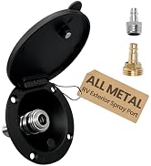 All-Metal RV Quick Connect Spray Port with G1/2" & GHT 3/4" Adapters, Exterior Water Hookup for C...