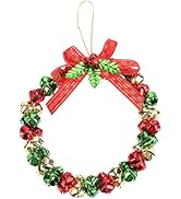 TENDYCOCO Christmas Metal Jingle Bell Wreath Ornament Christmas Hanging Wreath for Christmas Indo...