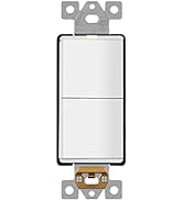 LIDER Minimalist Design Matte Finish Lighted Double Switch, Combination Frameless Decorator Switc...