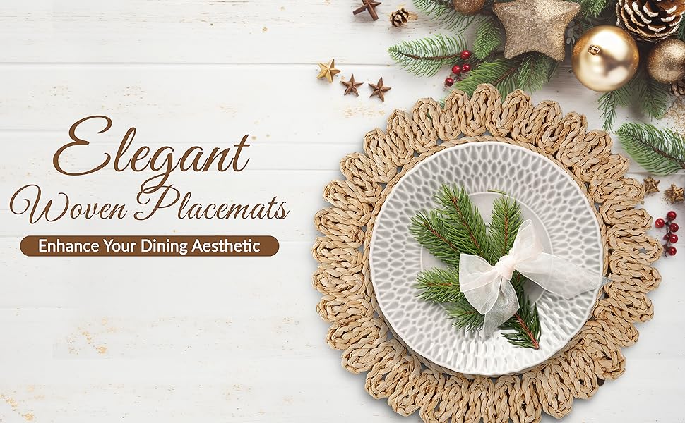 boho placemats; round woven placemats; rattan placemats; placemats; wicker placemats; place mats