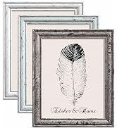 ELSKER&HOME 8x10 Picture Frame Set of 3, Rustic Farmhouse Distressed Retro Style Photo Frame, Hor...