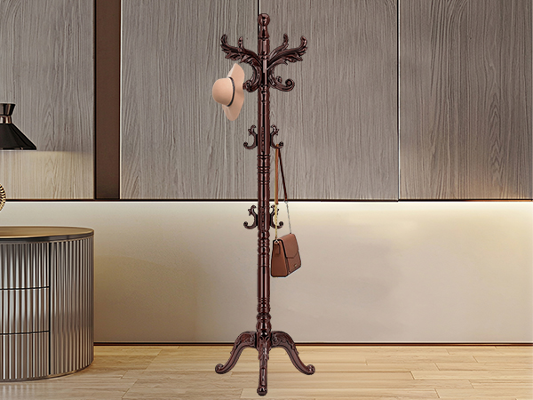 vintage wooden coat rack