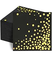 100 Pcs Gold Cocktail Napkins, 3-Ply Party Paper Napkins, 5 x 5 Inches Bar Napkin Disaposable for...