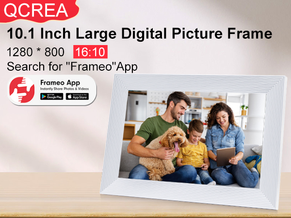 frameo white wifi digital picture frame 10.1 inch smart electronic load from phone for photos