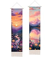 BSFHH Pack of 2 Tapestry -Landscape Flower Aesthetic Long Tapestries for Living Room and Bedroom ...