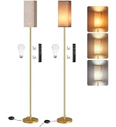 GOEBLESON 2Pack 64.6” Dimmable Floor Lamp for Living Room with Remote & Foot Switch, Corner Floor...
