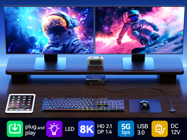 2 computers share 2 monitors