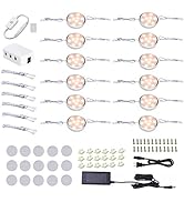 Puck Lights Under Cabinet Lighting,12V LED Dimmable Kitchen Counter Lights Wired,Perfect for Clos...