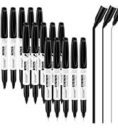Permanent Markers 18 Count, Fine & Ultra Fine & Chisel Tip Black Markers | Waterproof, Quick Dryi...