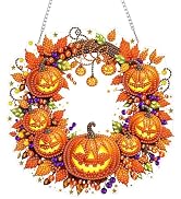 Eiflow Acrylic Diamond Art Hanging Kit for Adults Halloween, DIY Diamonds Painting Door Hanger Bo...