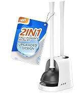 LOVLOY Toilet Plunger and Brush, Bowl Brush and Heavy Duty Toilet Plunger Set with Ventilated Hol...