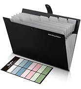 SKYDUE 8 Pockets Expanding File Folders, Accordion Folders, Portable Paper Bill Receipt Organizer...