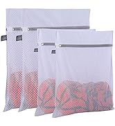 Kimmama Extra Large Heavy Duty Mesh Wash Laundry Bag- Pack of 4 (2 ExtraLarge+2 Large) 125gsm Net...