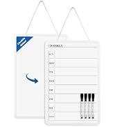 Lumspax Weekly Whiteboard Calendar for Wall, Small 11" x 17" Planning Board with Plastic Frame, H...